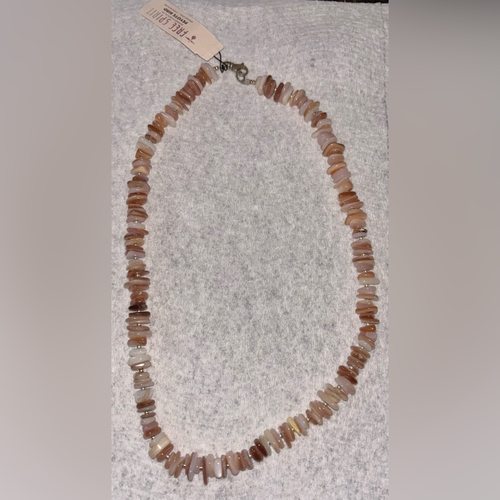 NWT Peyote Bird Free Spirit Agate Sterling Silver Beaded Necklace Boho Bohemian